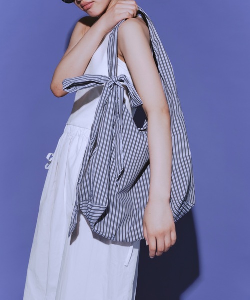 訳あり　新品　在庫限り　MOREAU ストライプショルダーバッグ　レディース アクリル ストライプ ショルダーベルト 38mm – TOPKAPI（トプカピ）