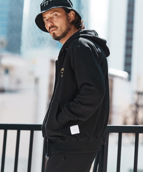 seventy seven(セブンティセブン)の「mpa3771-middle onz zip up sweat hoodie (77arch) ジップアップパーカー(パーカー・メンズ・ネイビー/ブラック×ホワイト/ブラック×ゴールド・S/M/L/XL)」の9枚目の写真