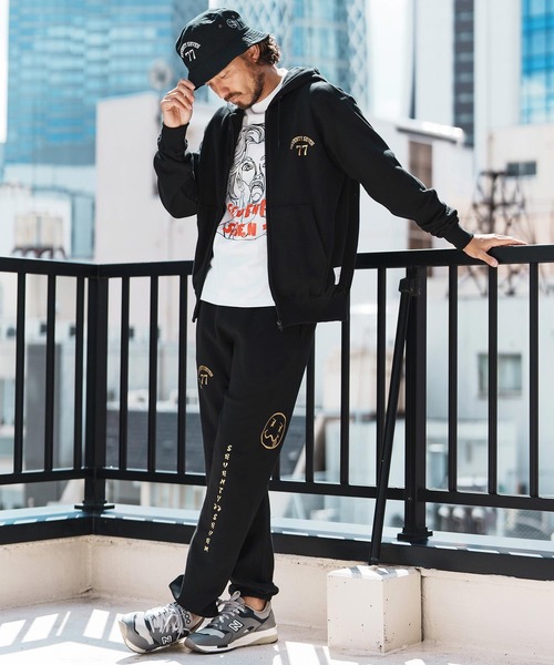 seventy seven(セブンティセブン)の「mpa3771-middle onz zip up sweat hoodie (77arch) ジップアップパーカー(パーカー・メンズ・ネイビー/ブラック×ホワイト/ブラック×ゴールド・S/M/L/XL)」の11枚目の写真