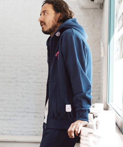 seventy seven(セブンティセブン)の「mpa3771-middle onz zip up sweat hoodie (77arch) ジップアップパーカー(パーカー・メンズ・ネイビー/ブラック×ホワイト/ブラック×ゴールド・S/M/L/XL)」の14枚目の写真
