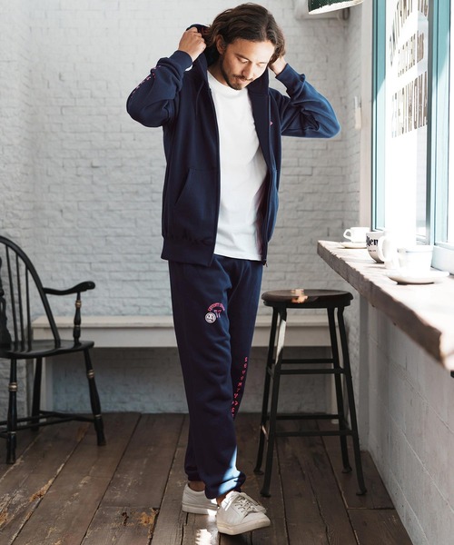 seventy seven(セブンティセブン)の「mpa3771-middle onz zip up sweat hoodie (77arch) ジップアップパーカー(パーカー・メンズ・ネイビー/ブラック×ホワイト/ブラック×ゴールド・S/M/L/XL)」の18枚目の写真