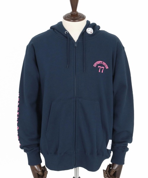 seventy seven(セブンティセブン)の「mpa3771-middle onz zip up sweat hoodie (77arch) ジップアップパーカー(パーカー・メンズ・ネイビー/ブラック×ホワイト/ブラック×ゴールド・S/M/L/XL)」の20枚目の写真