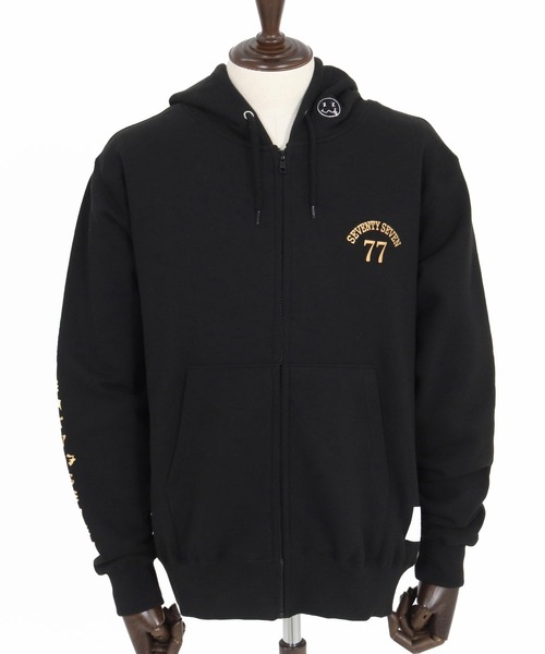 seventy seven(セブンティセブン)の「mpa3771-middle onz zip up sweat hoodie (77arch) ジップアップパーカー(パーカー・メンズ・ネイビー/ブラック×ホワイト/ブラック×ゴールド・S/M/L/XL)」の22枚目の写真