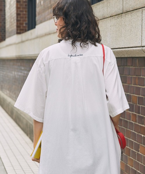 muta MARINE バンドカラー シャツワンピース 半袖 ロゴ刺繍 サイズ0 バンドカラーシャツワンピース [全3色] – muta Online Store