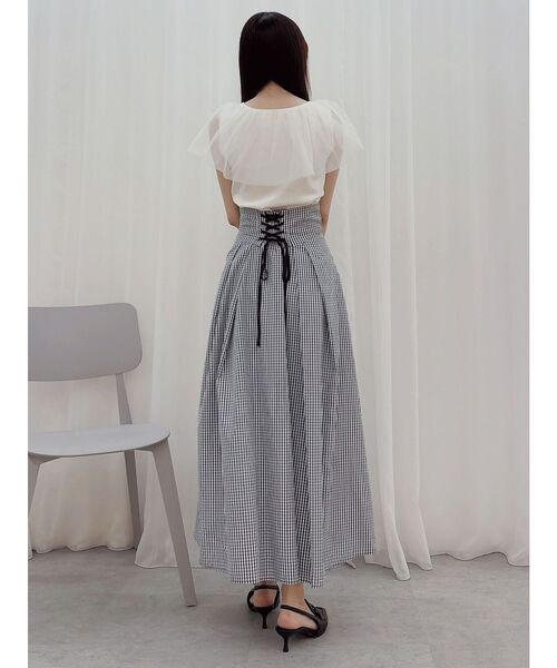 MERCURYDUO(マーキュリーデュオ)の「ギンガムバックレースアップタックフレアスカート(スカート・レディース・その他1/その他・SMALL/MEDIUM)」の6枚目の写真