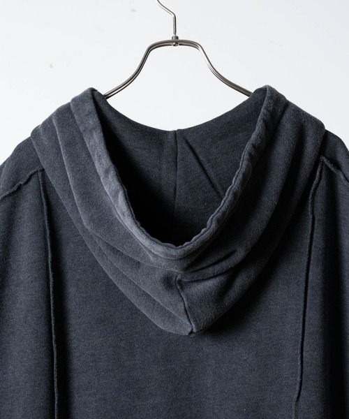 KUUUPY（クーピー）の「Chemical-Wash Sleeveless Zip Hoodie - ケミカル加工 ノースリーブジップパーカー（パーカー・メンズ・ブラック・SMALL/MEDIUM/LARGE）」の17枚目の写真