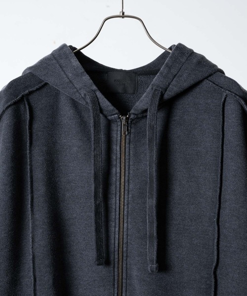 新品UNDERGROUND ケミカル加工ノースリーブZIPパーカー　WINE-L 新品UNDERGROUND ケミカル加工ノースリーブZIPパーカー WINE-L