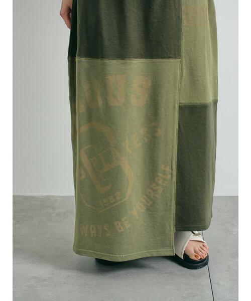 SM2（エスエムツー）の「裏毛プリント配色アシメスカート（スカート・レディース・チャコールグレー/クリーム/グレー/カーキ・F）」の13枚目の写真