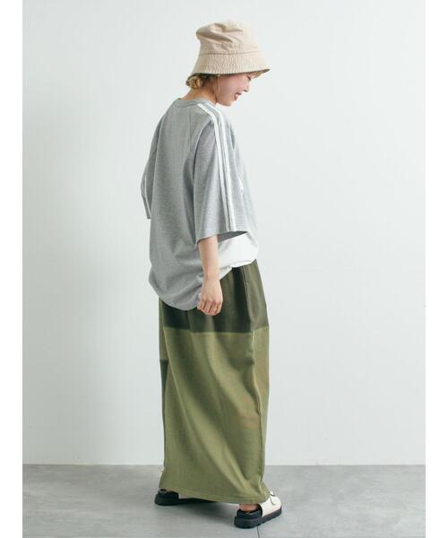 SM2（エスエムツー）の「裏毛プリント配色アシメスカート（スカート・レディース・チャコールグレー/クリーム/グレー/カーキ・F）」の18枚目の写真