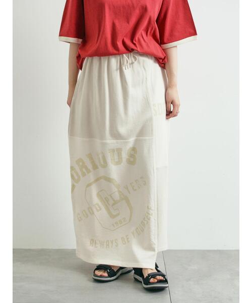 SM2（エスエムツー）の「裏毛プリント配色アシメスカート（スカート・レディース・チャコールグレー/クリーム/グレー/カーキ・F）」の20枚目の写真