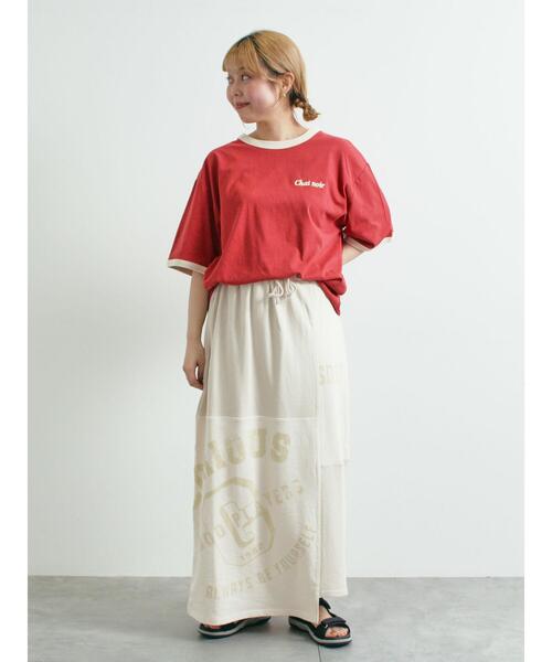 SM2（エスエムツー）の「裏毛プリント配色アシメスカート（スカート・レディース・チャコールグレー/クリーム/グレー/カーキ・F）」の22枚目の写真