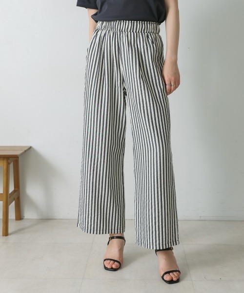 Bou Jeloud(ブージュルード)の「ストライプサッカーパンツ(その他パンツ・レディース・グレー/ブラウン/ブラック・38)」の2枚目の写真