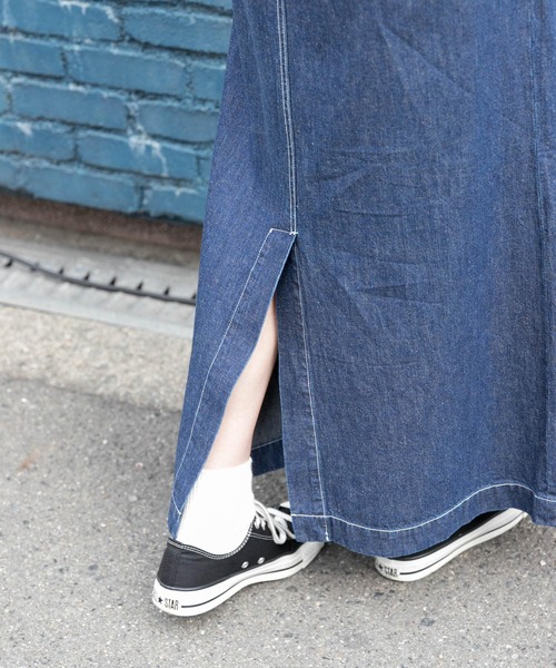 FORK&SPOON（フォークアンドスプーン）の「FORK&SPOON　綿麻デニムスカート（スカート・レディース・ブルー系その他/ワンウォッシュ・1/2）」の8枚目の写真