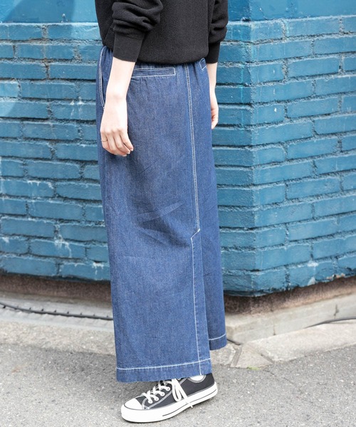 FORK&SPOON（フォークアンドスプーン）の「FORK&SPOON　綿麻デニムスカート（スカート・レディース・ブルー系その他/ワンウォッシュ・1/2）」の12枚目の写真