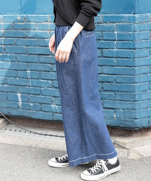 FORK&SPOON（フォークアンドスプーン）の「FORK&SPOON　綿麻デニムスカート（スカート・レディース・ブルー系その他/ワンウォッシュ・1/2）」の13枚目の写真