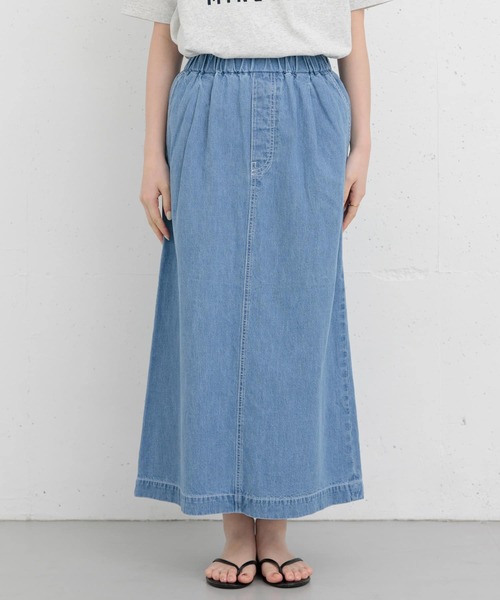 FORK&SPOON（フォークアンドスプーン）の「FORK&SPOON　綿麻デニムスカート（スカート・レディース・ブルー系その他/ワンウォッシュ・1/2）」の16枚目の写真