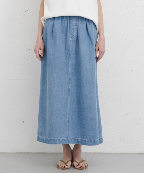 FORK&SPOON（フォークアンドスプーン）の「FORK&SPOON　綿麻デニムスカート（スカート・レディース・ブルー系その他/ワンウォッシュ・1/2）」の19枚目の写真
