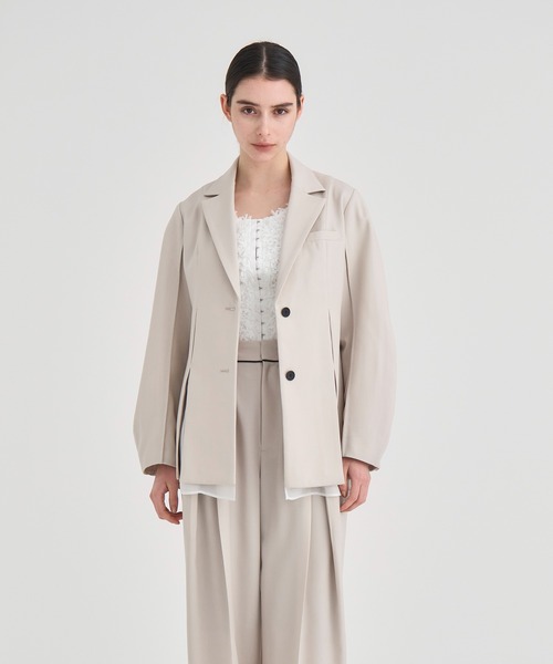 RITAN(リタン)の「【RITAN/リタン】Perform Tailord Jacket/パフォームテーラードジャケット(テーラードジャケット・レディース・ライトベージュ/ブラック・FREE)」の1枚目の写真