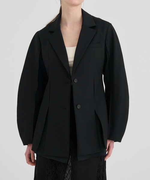 RITAN(リタン)の「【RITAN/リタン】Perform Tailord Jacket/パフォームテーラードジャケット(テーラードジャケット・レディース・ライトベージュ/ブラック・FREE)」の2枚目の写真