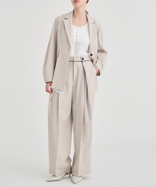 RITAN(リタン)の「【RITAN/リタン】Perform Tailord Jacket/パフォームテーラードジャケット(テーラードジャケット・レディース・ライトベージュ/ブラック・FREE)」の14枚目の写真