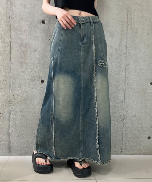 GLAMOROUS JANE(グラマラスジェーン)の「切替デニムロングスカート(デニムスカート・レディース・ブルー・S/M/L)」の3枚目の写真