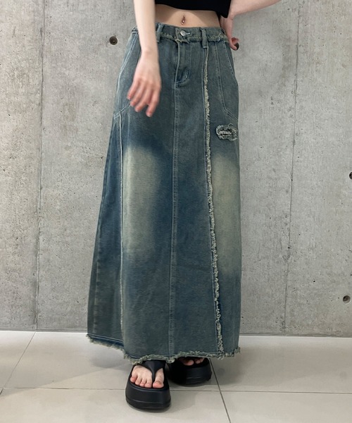 GLAMOROUS JANE(グラマラスジェーン)の「切替デニムロングスカート(デニムスカート・レディース・ブルー・S/M/L)」の4枚目の写真