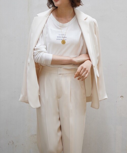 qualite scape（カリテ スケープ）の「シアーロゴロンT/春服/夏服/レイヤード/カジュアル（Tシャツ/カットソー・レディース・ホワイト/ブラック/チャコールグレー・フリー）」の8枚目の写真