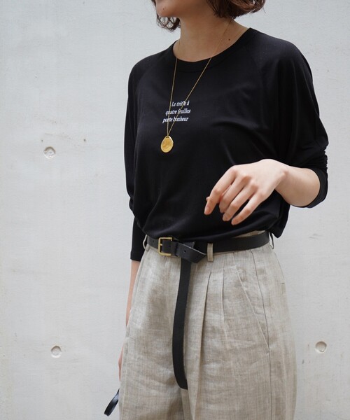 qualite scape（カリテ スケープ）の「シアーロゴロンT/春服/夏服/レイヤード/カジュアル（Tシャツ/カットソー・レディース・ホワイト/ブラック/チャコールグレー・フリー）」の10枚目の写真