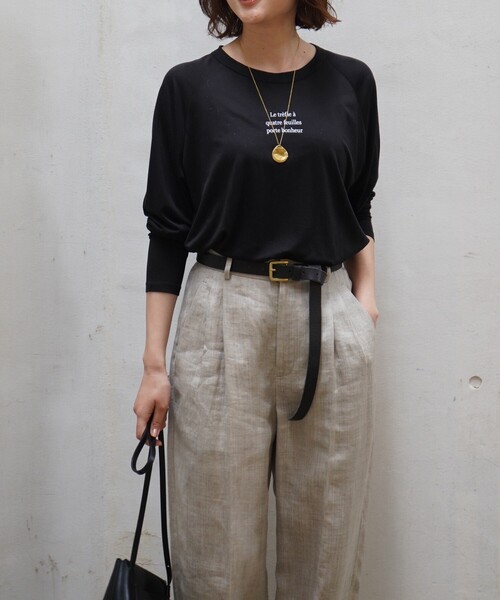 qualite scape（カリテ スケープ）の「シアーロゴロンT/春服/夏服/レイヤード/カジュアル（Tシャツ/カットソー・レディース・ホワイト/ブラック/チャコールグレー・フリー）」の11枚目の写真