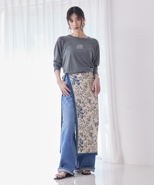 qualite scape（カリテ スケープ）の「シアーロゴロンT/春服/夏服/レイヤード/カジュアル（Tシャツ/カットソー・レディース・ホワイト/ブラック/チャコールグレー・フリー）」の18枚目の写真