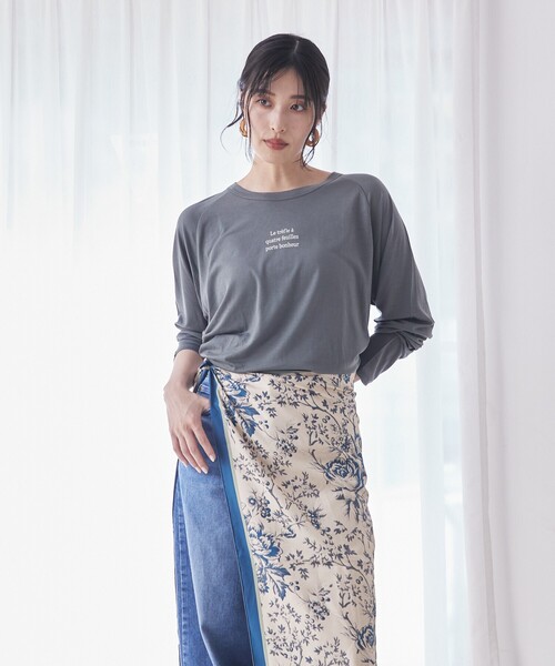 qualite scape（カリテ スケープ）の「シアーロゴロンT/春服/夏服/レイヤード/カジュアル（Tシャツ/カットソー・レディース・ホワイト/ブラック/チャコールグレー・フリー）」の19枚目の写真