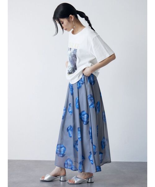 MURUA（ムルーア）の「グラフィックオーバーTシャツ（Tシャツ/カットソー・レディース・ホワイト/ブラック・FREE）」の8枚目の写真