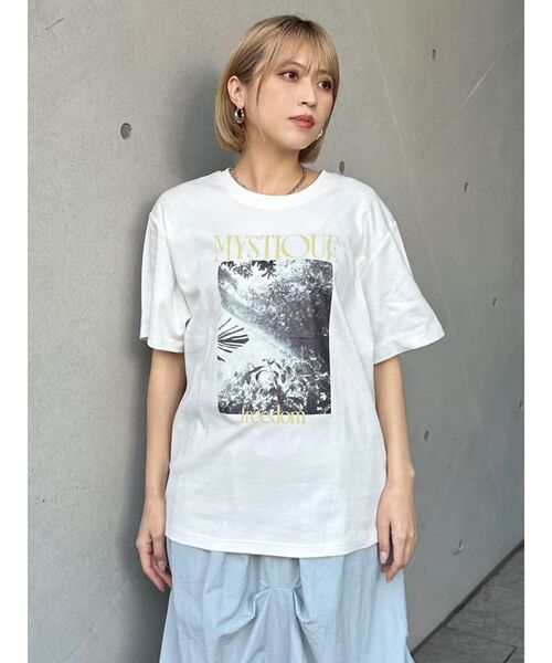 MURUA（ムルーア）の「グラフィックオーバーTシャツ（Tシャツ/カットソー・レディース・ホワイト/ブラック・FREE）」の15枚目の写真