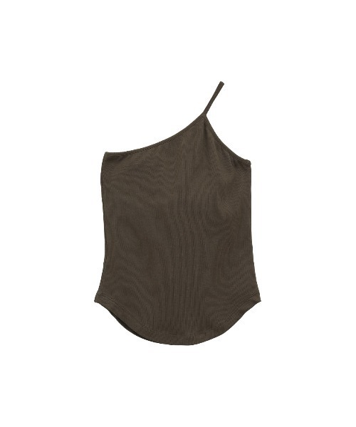 CLANE（クラネ）の「CLANE/クラネ/ONE SHOULDER RIB TANK TOPS（キャミソール・レディース・ホワイト/ブラック/ブラウン・1）」の15枚目の写真