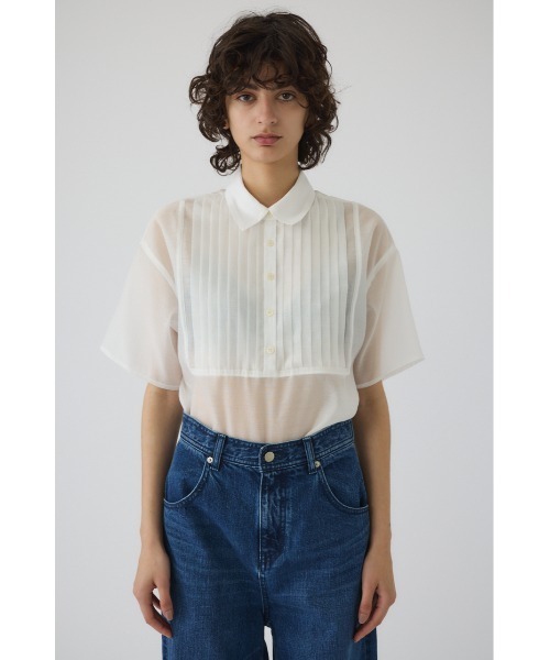 【保障できる】 Pin-tuck ピンタックスクエアプルオーバー（Tシャツ PO square トップス