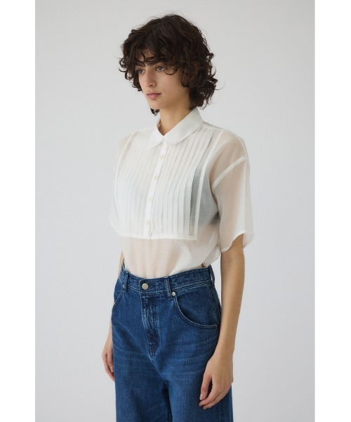 RIM.ARK（リムアーク）の「Pin-tuck square PO ピンタックスクエアプルオーバー（Tシャツ/カットソー・レディース・ホワイト/ブラック/ライトイエロー・FREE）」の4枚目の写真