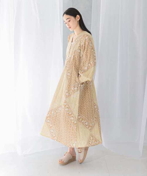 セール】sara mallika COTTON LUREX SCARF PRINT DRESS