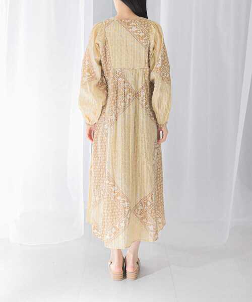 セール】sara mallika COTTON LUREX SCARF PRINT DRESS