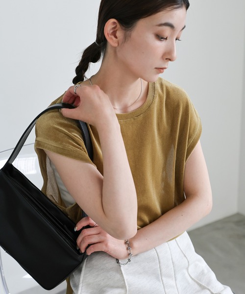 シアーフロッキーフレンチスリーブトップス（Tシャツ/カットソー