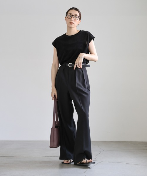 シアーフロッキーフレンチスリーブトップス（Tシャツ/カットソー