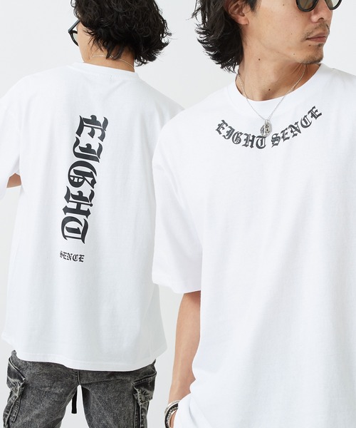 SIDEWAY STANCE(サイドウェイスタンス)の「【SIDEWAY STANCE】ブラックレターロゴ プリント 半袖Tシャツ(Tシャツ/カットソー・メンズ・ブラック/ホワイト系/ブラック系/レッド/ライトグレー系/ホワイト/ブラック系1/カーキ系1/ホワイト系1・SMALL/MEDIUM/X-LARGE/LARGE)」の2枚目の写真