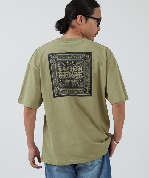 SIDEWAY STANCE(サイドウェイスタンス)の「【SIDEWAY STANCE】ブラックレターロゴ プリント 半袖Tシャツ(Tシャツ/カットソー・メンズ・ブラック/ホワイト系/ブラック系/レッド/ライトグレー系/ホワイト/ブラック系1/カーキ系1/ホワイト系1・SMALL/MEDIUM/X-LARGE/LARGE)」の8枚目の写真