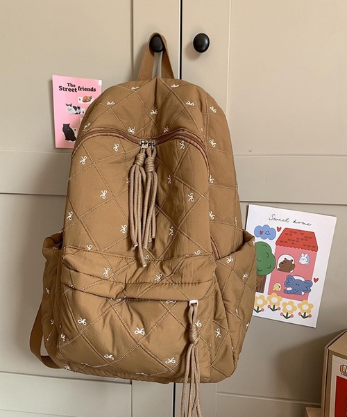 VIBGYOR（ヴィブジョー）の「Mignonjour/リボンキルティングリュック M2744（バックパック/リュック・レディース・ホワイト/ブラウン/ブラック・FREE）」の3枚目の写真