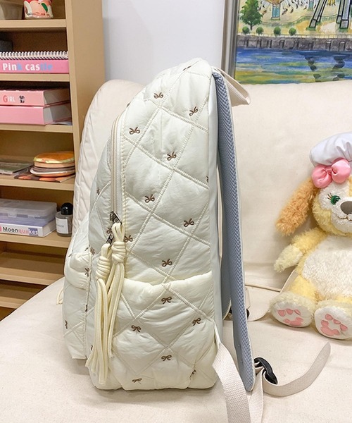 VIBGYOR（ヴィブジョー）の「Mignonjour/リボンキルティングリュック M2744（バックパック/リュック・レディース・ホワイト/ブラウン/ブラック・FREE）」の10枚目の写真