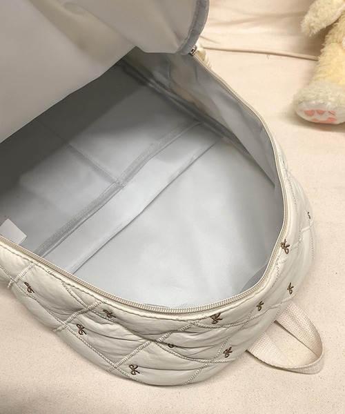 VIBGYOR（ヴィブジョー）の「Mignonjour/リボンキルティングリュック M2744（バックパック/リュック・レディース・ホワイト/ブラウン/ブラック・FREE）」の8枚目の写真