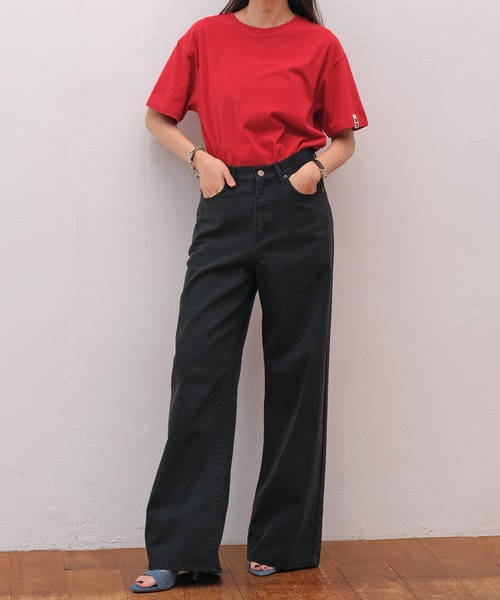 AKTE（アクテ）の「ポイントタグTシャツ（Tシャツ/カットソー・レディース・ブラック/ネイビー/ホワイト/ブラウン/ピンク/レッド・FREE）」の18枚目の写真