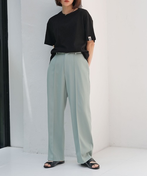 AKTE（アクテ）の「ポイントタグTシャツ（Tシャツ/カットソー・レディース・ブラック/ネイビー/ホワイト/ブラウン/ピンク/レッド・FREE）」の20枚目の写真