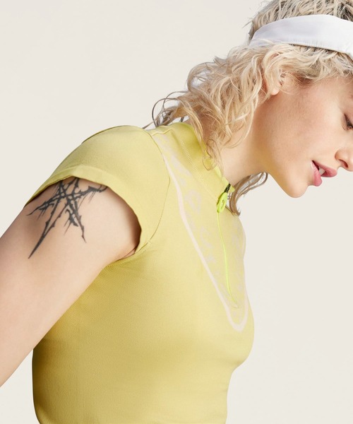 adidas by Stella McCartney(アディダスバイステラマッカートニー)の「adidas by Stella McCartney TrueNature ゴルフシャツ / ハーフジップ / アディダス adidas(Tシャツ/カットソー・レディース・グレー/ピンク/ホワイト/イエロー・LARGE/MEDIUM/SMALL/X-SMALL)」の15枚目の写真