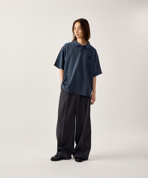 kutir(クティール)の「STRIPE TUCK WIDE SLACKS/ストライプタックワイドスラックス(その他パンツ・メンズ・チャコールグレー/ブラック・SMALL/MEDIUM/LARGE)」の3枚目の写真