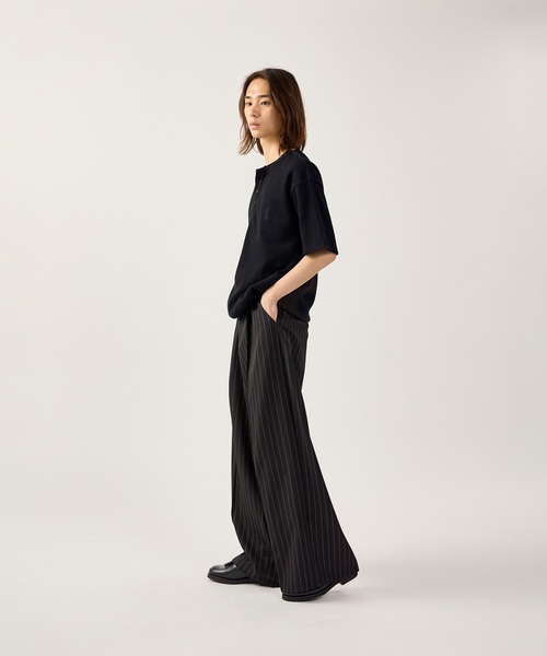 STRIPE TUCK WIDE SLACKS／ストライプタックワイドスラックス